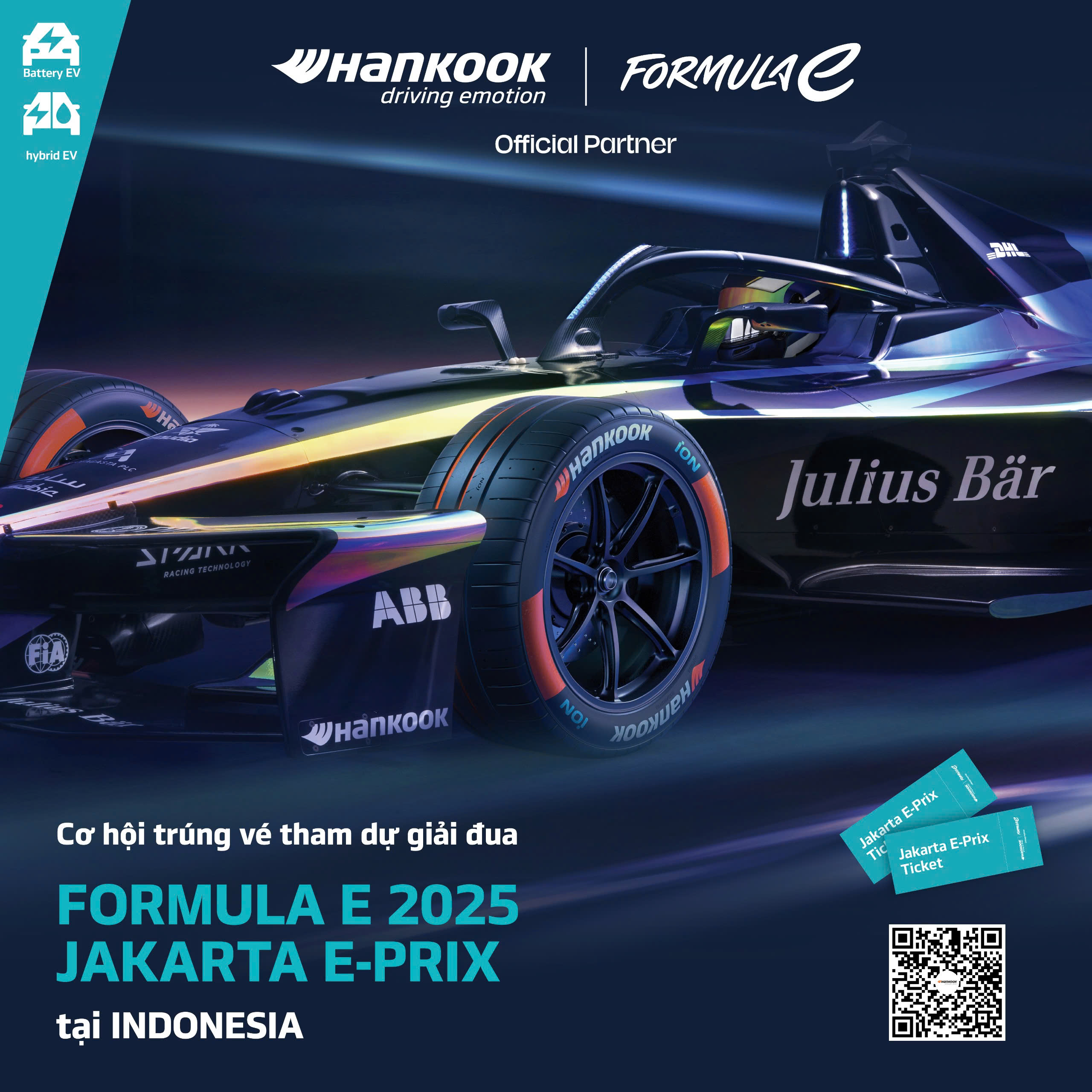 THÔNG BÁO CHƯƠNG TRÌNH THAY LỐP TRÚNG VÉ THAM DỰ GIẢI ĐUA FORMULA E 2025 JAKARTA E-PRIX, INDONESIA