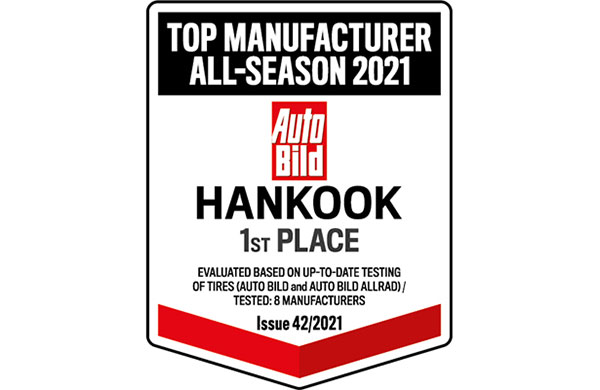 Hankook Tire named Manufacturer of the Year 2021 in Auto Bild Magazine’s all-season tire category